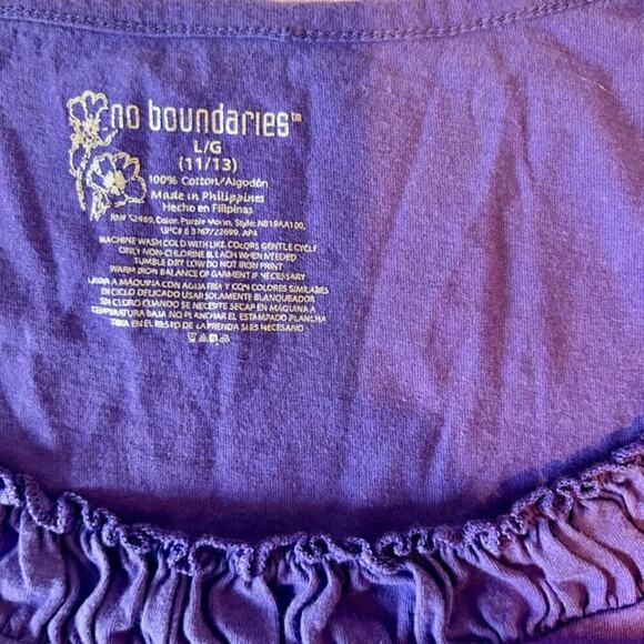 90s Y2K Style Purple Ruffle Scoop Neck Cap Sleeve Feminine Fairy Women's Large - Picture 8 of 10